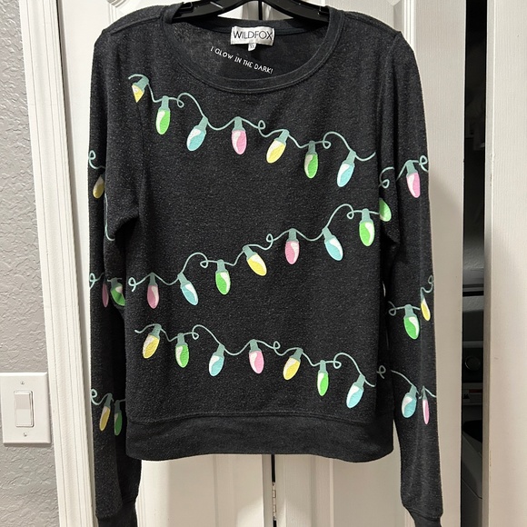 Wildfox Christmas Light Glow in the Dark Sweatshirt Size XS - Picture 3 of 12